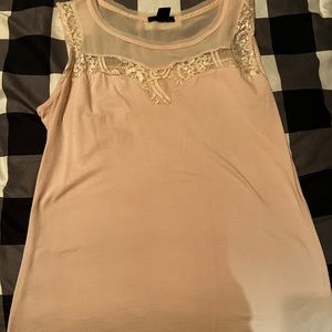Light Pink- lace & cotton tank